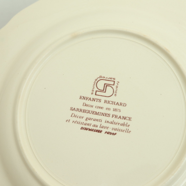 ENFANTS RICHARD デザートプレート 皿 フランス サルグミンヌ製 SARREGUEMINES