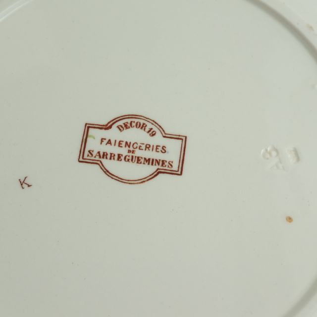 アンティークプレート デコール19 ディナー皿 DECOR19 フランス