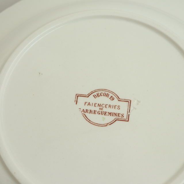 アンティークプレート デコール19 深皿 DECOR19 フランス サルグミンヌ