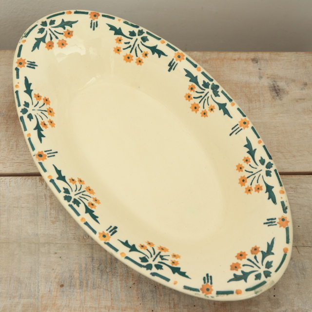 アンティーク ラヴィエ ミモザ オーバル皿 フランス ショワジールロワ製 CHOISY LE ROI