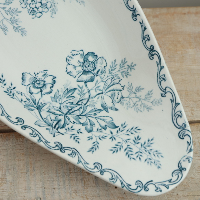 アンティーク ラヴィエ オーバル皿 EGLANTINE フランス サルグミンヌ製 SARREGUEMINES