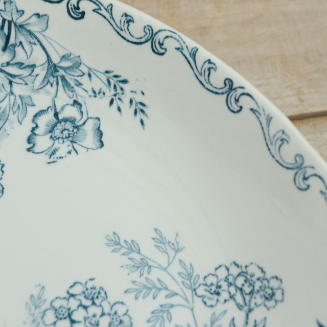 アンティーク ラヴィエ オーバル皿 EGLANTINE フランス サルグミンヌ製 SARREGUEMINES