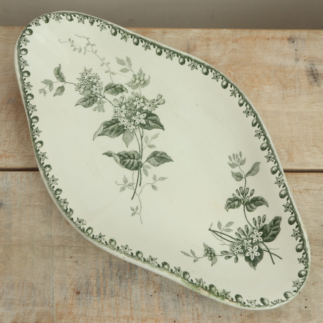 アンティーク ラヴィエ オーバル皿 CAIFFA フランス サンタマン製