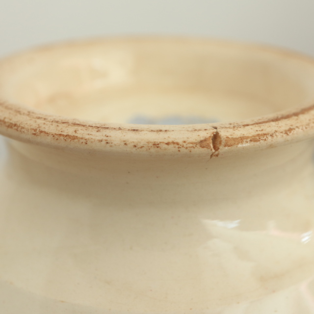 アンティーク カフェオレボウル ツバメ  ワインレッド フランス バドンヴィレー製 Badonviller