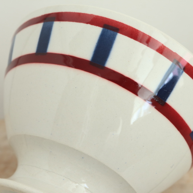 アンティーク カフェオレボウル バスク柄 フランス バドンヴィレー製