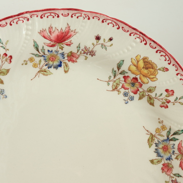 アンティークプレート デコール19 平皿 DECOR19 フランス サルグミンヌ製 FAIENCERIES SARREGUEMINES