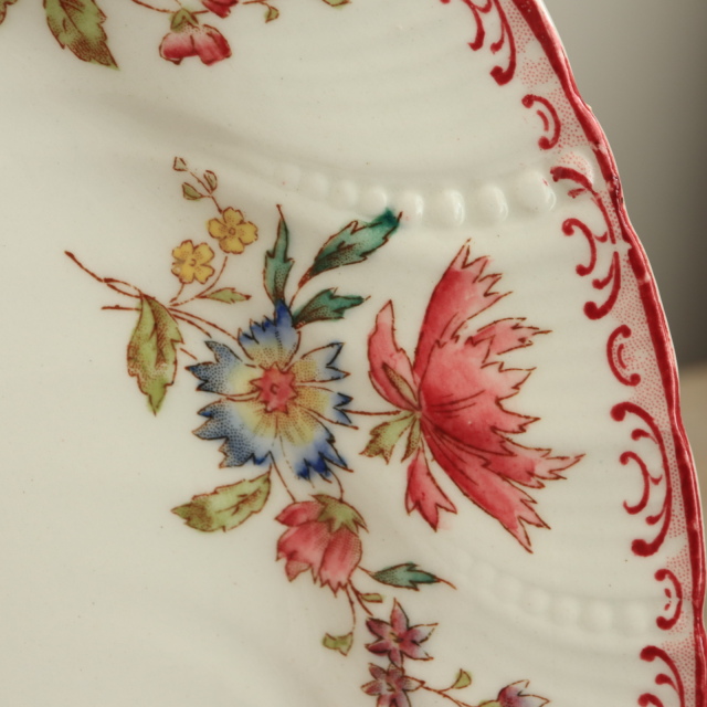 アンティークプレート デコール19 平皿 DECOR19 フランス サルグミンヌ製 FAIENCERIES SARREGUEMINES