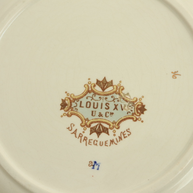 Sarreguemines　ルイ15世　プレート　フランスアンティーク【E】 アンティークプレート ルイ15世 デザート皿 LOUIS XV フランス