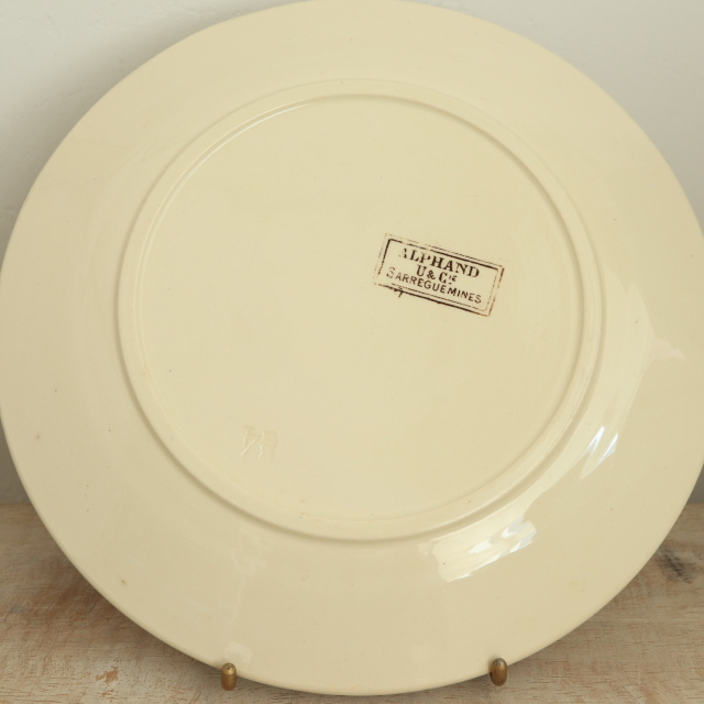 アンティーク プレート アルファン 皿 フランス サルグミンヌ製