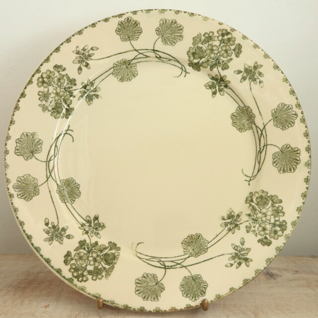 アンティークプレート ゼラニウム 皿 GERANIUM フランス サルグミンヌ製 U&C SARREGUEMINES