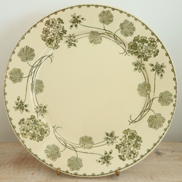 アンティークプレート ゼラニウム 皿 GERANIUM フランス サルグミンヌ製 U&C SARREGUEMINES