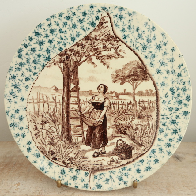 アンティークプレート アプリコット 皿 ABRICOTIER フランス サルグミンヌ製 U&C SARREGUEMINES