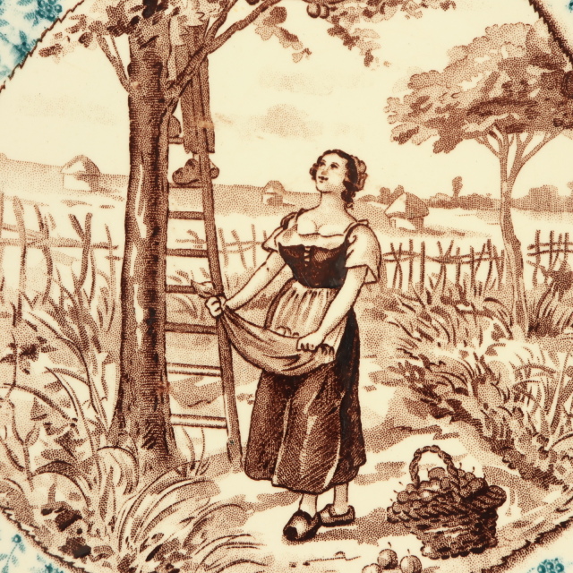 アンティークプレート アプリコット 皿 ABRICOTIER フランス サルグミンヌ製 U&C SARREGUEMINES