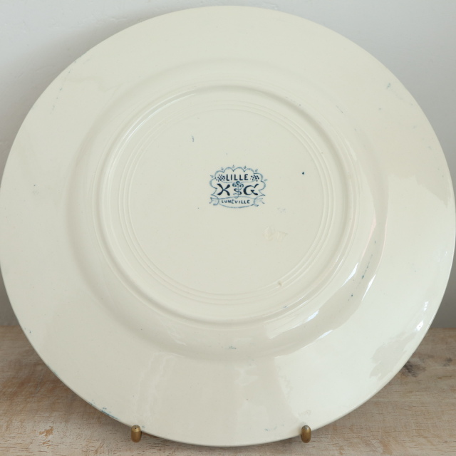 アンティーク プレート 皿 LILLE フランス リュネヴィル製 KG Luneville