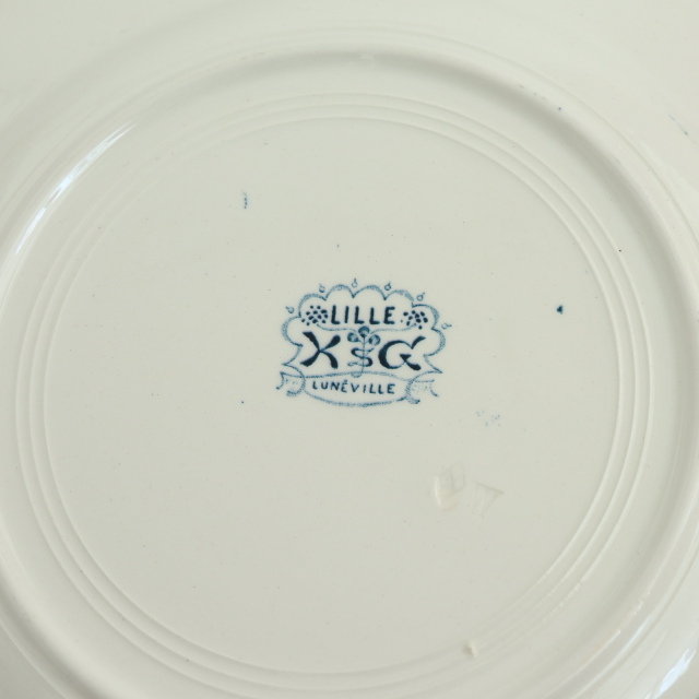 アンティーク プレート 皿 LILLE フランス リュネヴィル製 KG Luneville