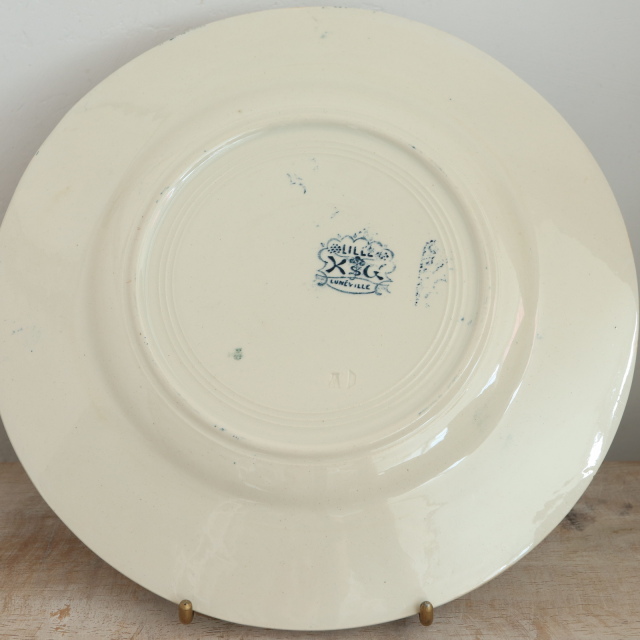 アンティーク プレート 皿 LILLE フランス リュネヴィル製 KG Luneville