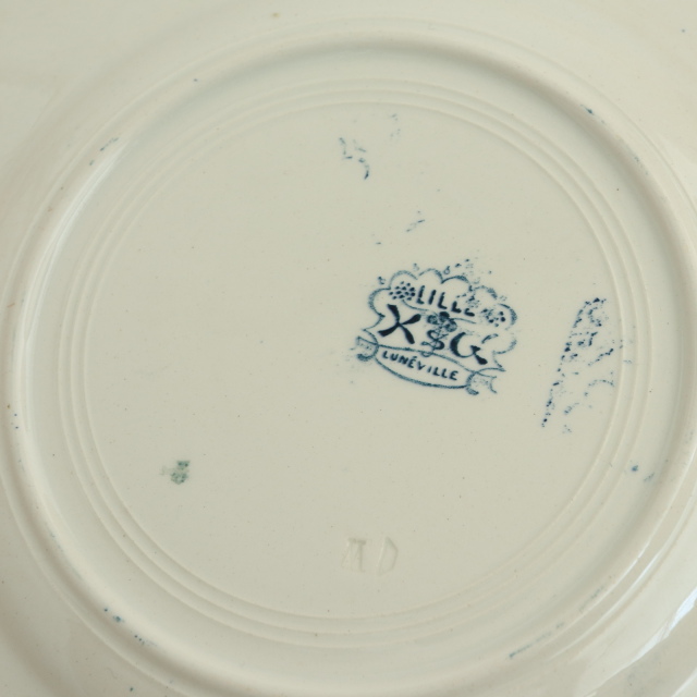 アンティーク プレート 皿 LILLE フランス リュネヴィル製 KG Luneville
