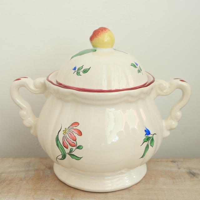 シュクリエ ハンドペイント シュガーポット フランス リュネヴィル製 KG Luneville