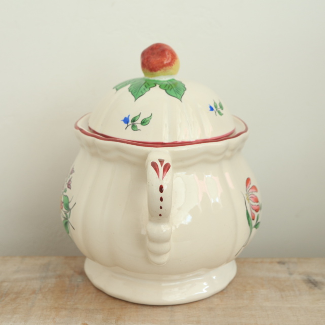 シュクリエ ハンドペイント シュガーポット フランス リュネヴィル製 KG Luneville