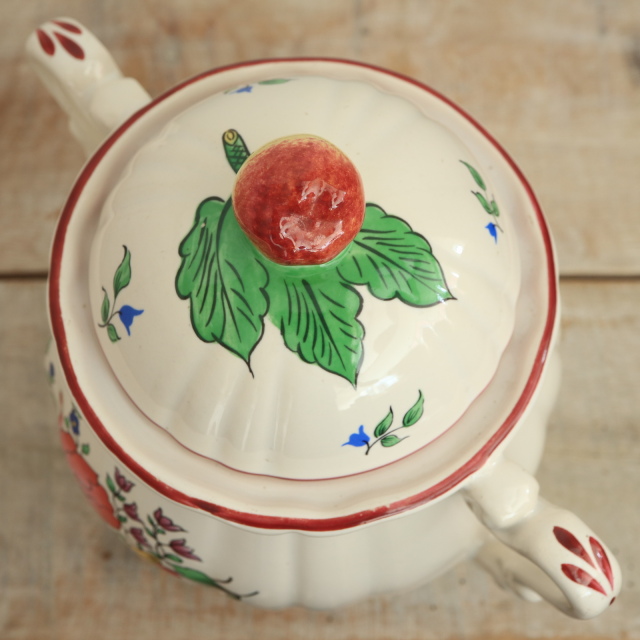 シュクリエ ハンドペイント シュガーポット フランス リュネヴィル製 KG Luneville