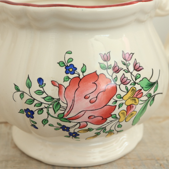 シュクリエ ハンドペイント シュガーポット フランス リュネヴィル製 KG Luneville
