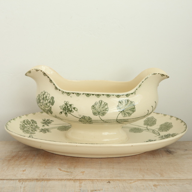 アンティーク ソーシエール ゼラニウム GERANIUM フランス サルグミンヌ製 U&C SARREGUEMINES