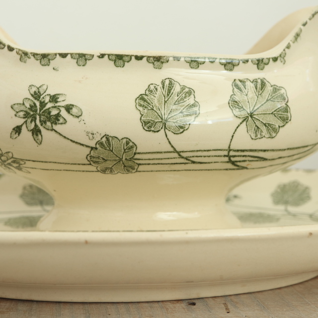 アンティーク ソーシエール ゼラニウム GERANIUM フランス サルグミンヌ製 U&C SARREGUEMINES