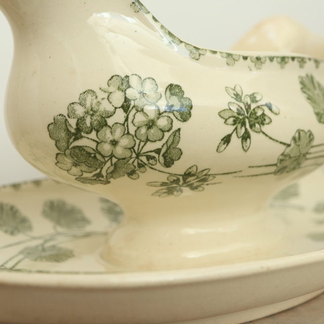 アンティーク ソーシエール ゼラニウム GERANIUM フランス サルグミンヌ製 U&C SARREGUEMINES