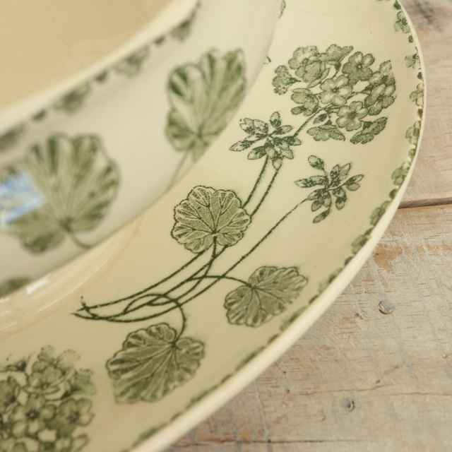 アンティーク ソーシエール ゼラニウム GERANIUM フランス サルグミンヌ製 U&C SARREGUEMINES