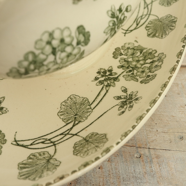 アンティーク ソーシエール ゼラニウム GERANIUM フランス サルグミンヌ製 U&C SARREGUEMINES