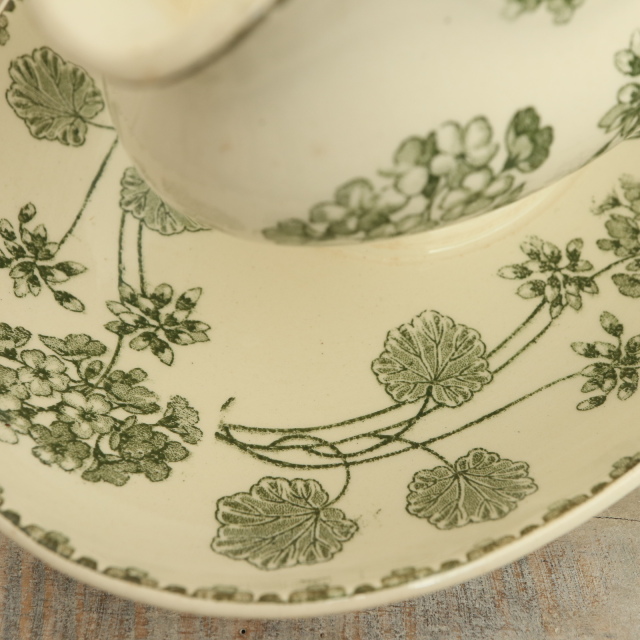 アンティーク ソーシエール ゼラニウム GERANIUM フランス サルグミンヌ製 U&C SARREGUEMINES