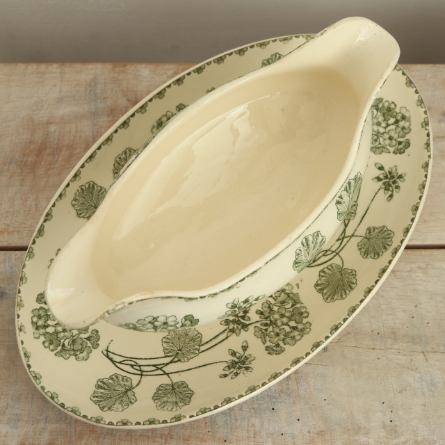 アンティーク ソーシエール ゼラニウム GERANIUM フランス サルグミンヌ製 U&C SARREGUEMINES