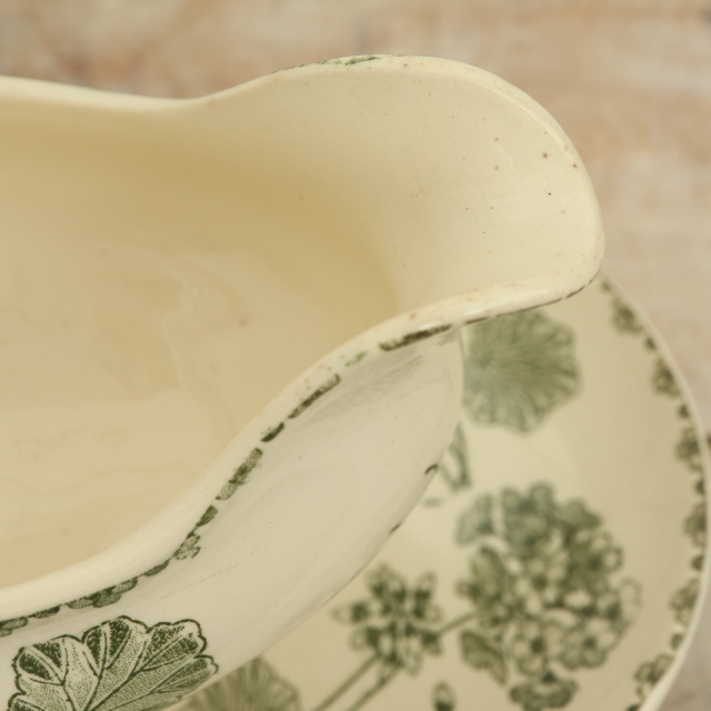 アンティーク ソーシエール ゼラニウム GERANIUM フランス サルグミンヌ製 U&C SARREGUEMINES