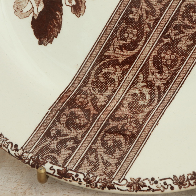 アンティーク プレート 皿 Emile bourgeois フランス ショワジールロワ製 CHOISY LE ROI