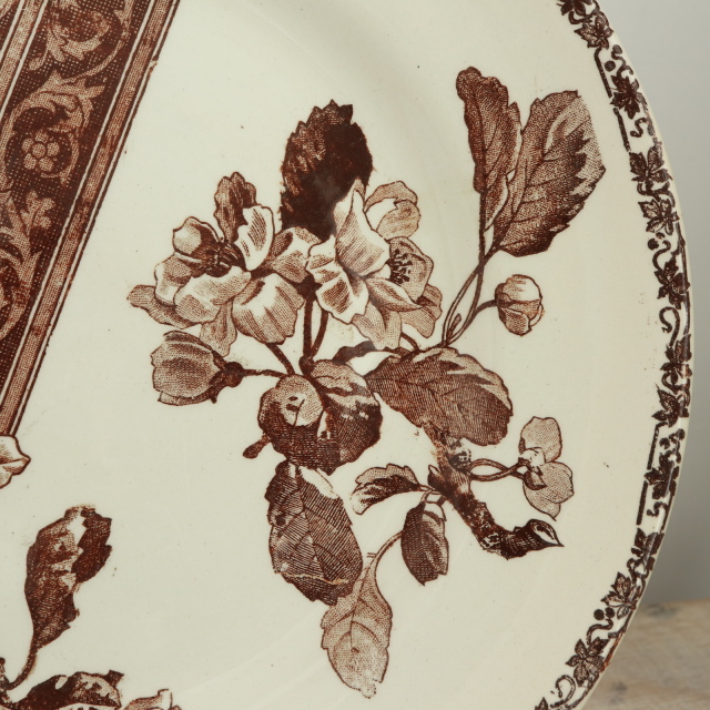 アンティーク プレート 皿 Emile bourgeois フランス ショワジールロワ製 CHOISY LE ROI