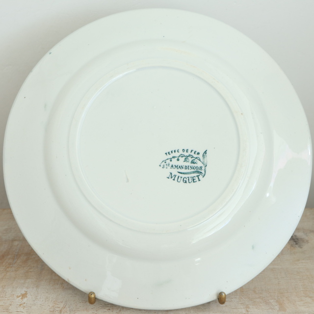 アンティーク プレート スズラン デザート皿 MUGUET フランス サンタマン製 ST.AMAND AMANDINOISE