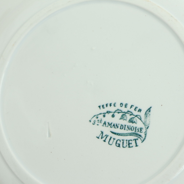 アンティーク プレート スズラン デザート皿 MUGUET フランス サンタマン製 ST.AMAND AMANDINOISE