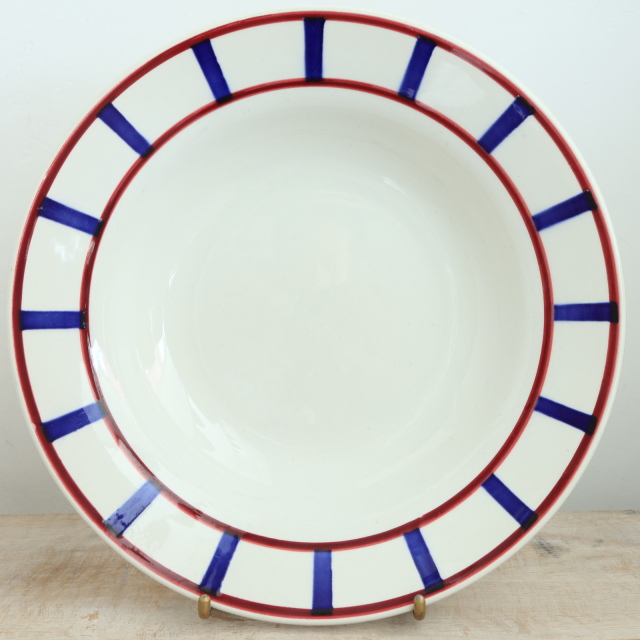 アンティークプレート バスク 深皿 BASQUE フランス ディゴワン サルグミンヌ製 Digoin & Sarreguemines