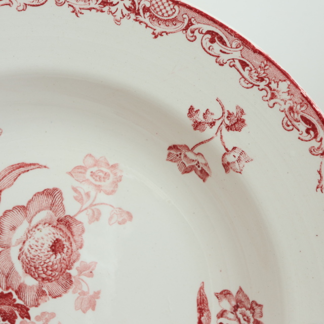 アンティークプレート フォンタンジュ 深皿 フランス サルグミンヌ製