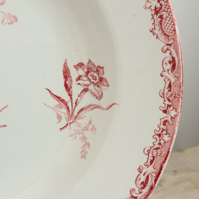 アンティークプレート フォンタンジュ 深皿 フランス サルグミンヌ製