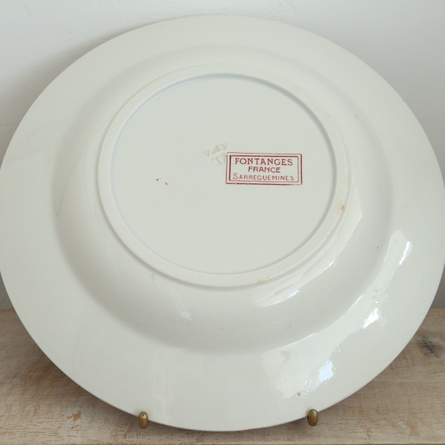 アンティークプレート フォンタンジュ 深皿 フランス サルグミンヌ製