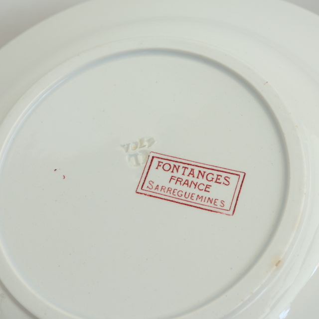 アンティークプレート フォンタンジュ 深皿 フランス サルグミンヌ製