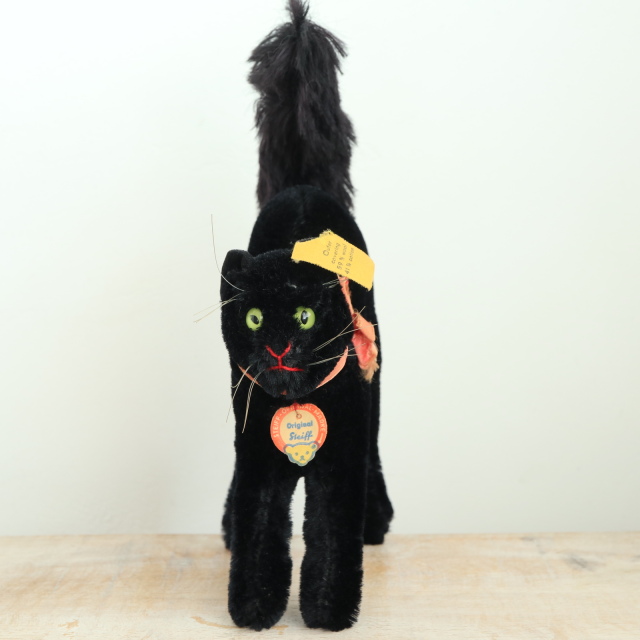 アンティーク シュタイフ 黒猫 Steiff Black Tom Cat 14cm
