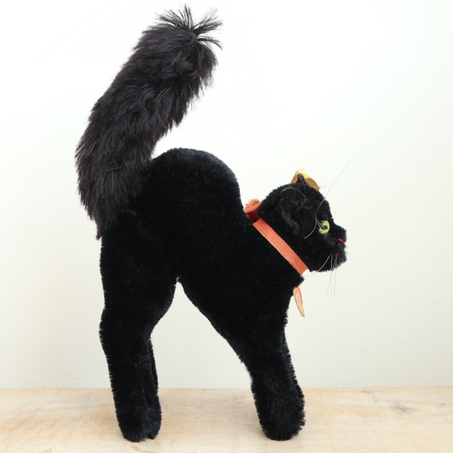 アンティーク シュタイフ 黒猫 Steiff Black Tom Cat 14cm