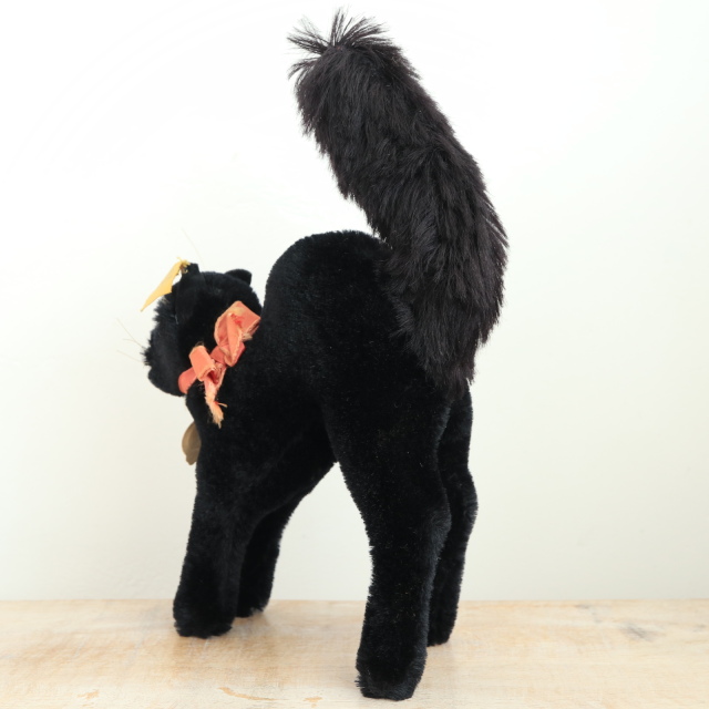 アンティーク シュタイフ 黒猫 Steiff Black Tom Cat 14cm