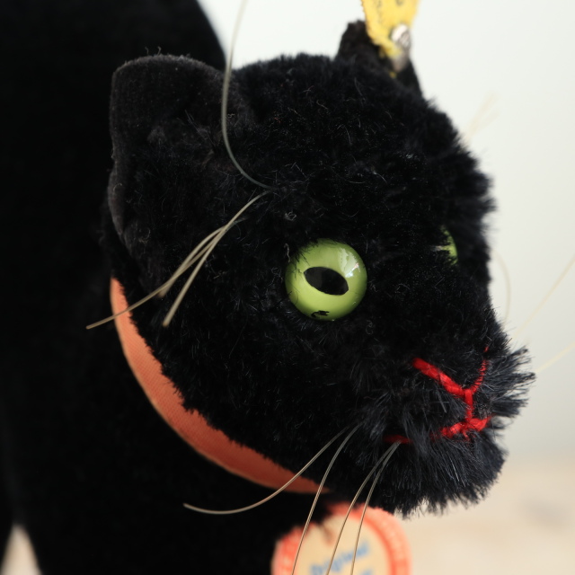 アンティーク シュタイフ 黒猫 Steiff Black Tom Cat 14cm