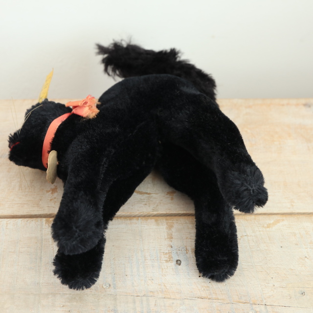 アンティーク シュタイフ 黒猫 Steiff Black Tom Cat 14cm