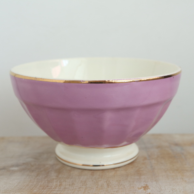 アンティーク カフェオレボウル パープル フランス ディゴワン&サルグミンヌ製 DIGOIN & SARREGUEMINES