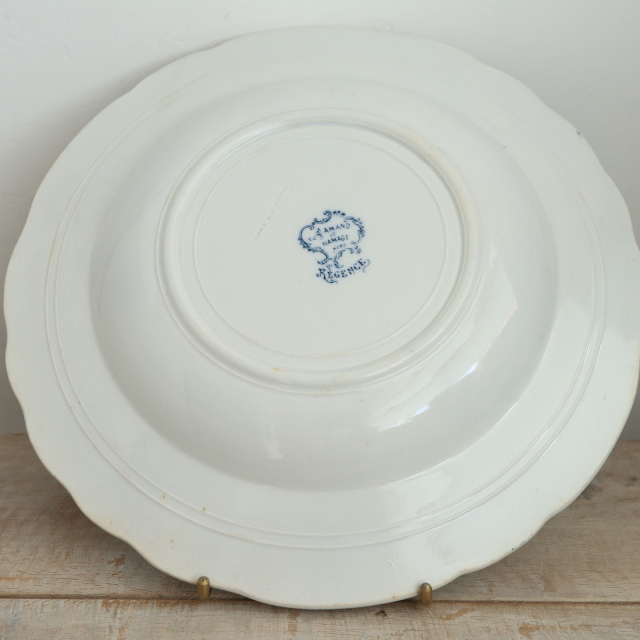 アンティーク プレート 深皿 レジャンス REGENCE フランス サンタマン製 SAINT AMAND HAMAGE NORD