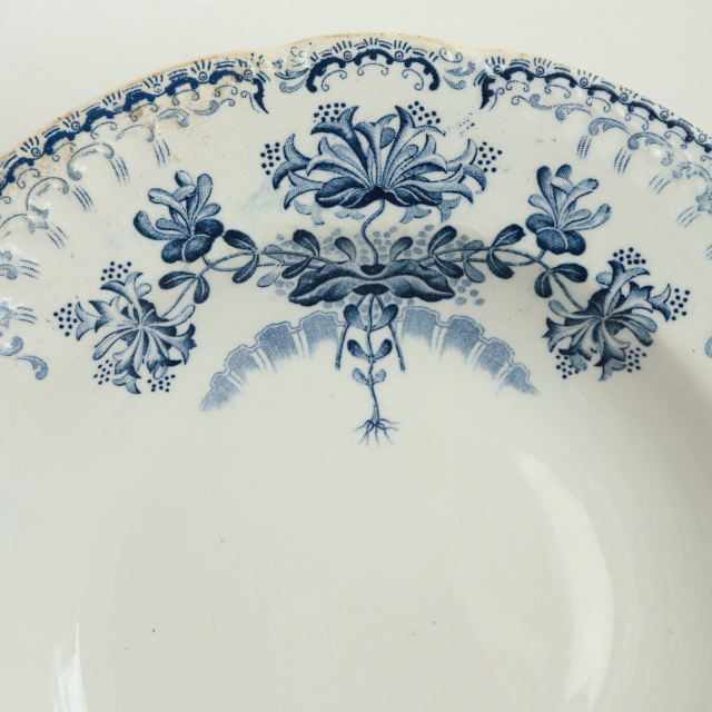 アンティーク プレート 深皿 レジャンス REGENCE フランス サンタマン製 SAINT AMAND HAMAGE NORD